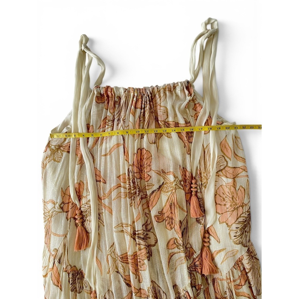 Free People Bare It All Metallic Lurex Floral Maxi Dress Large Boho Festival - Picture 16 of 16